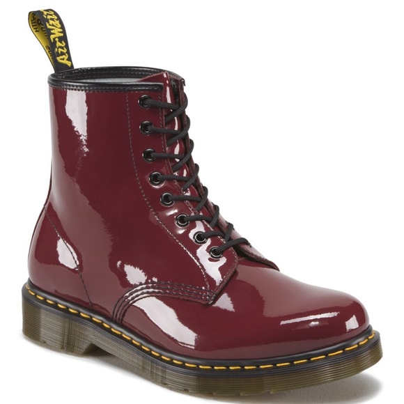 patent cherry red doc martens